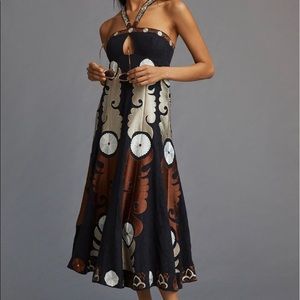 NWT Anthropologie Embroidered Midi Halter Dress SZ 14 ***SOLD OUT***